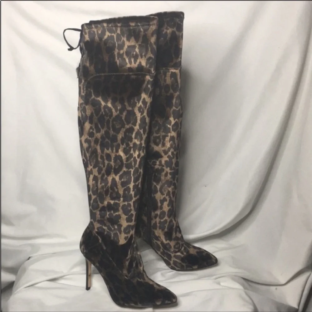 VALERINE OVER-THE-KNEE LEOPARD-PRINT BOOTS